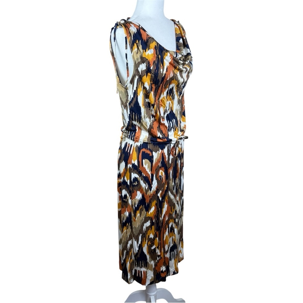 Tory Burch Verda Printed Silk Cowl Midi Dress Multicolor Size Medium - Picture 3 of 9